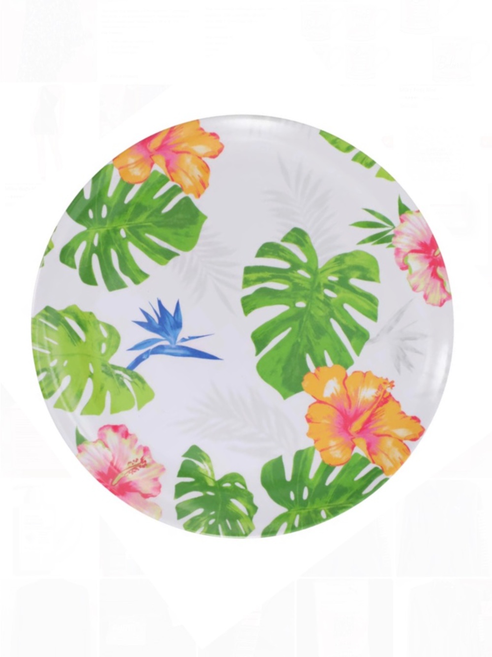 Tropical Melamine Dinner Plates- 11”
